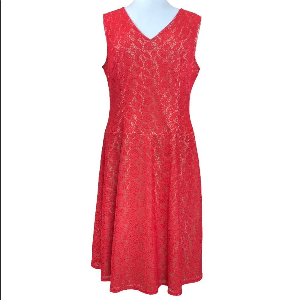 Black Label Sleeveless Lace Midi Dress Size 14